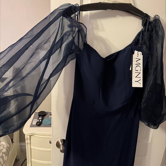 Morilee 72721 evening, mother of the bride gown. NWT Navy. Size 12. - Picture 8 of 10